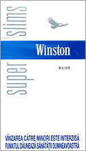 Winston Super Slims Blue 100's Cigarette Pack
